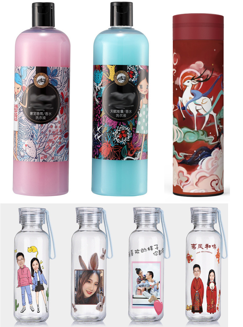 化妝品，小玻璃瓶打印圖片效果